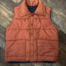 Vintage 80's JC Penney Rust Puffer Vest Size Lg Made in USA EUC