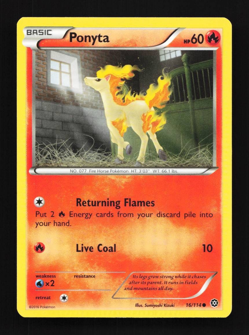 Ponyta 16/114 LP Steam Siege English Pokemon Card TCG