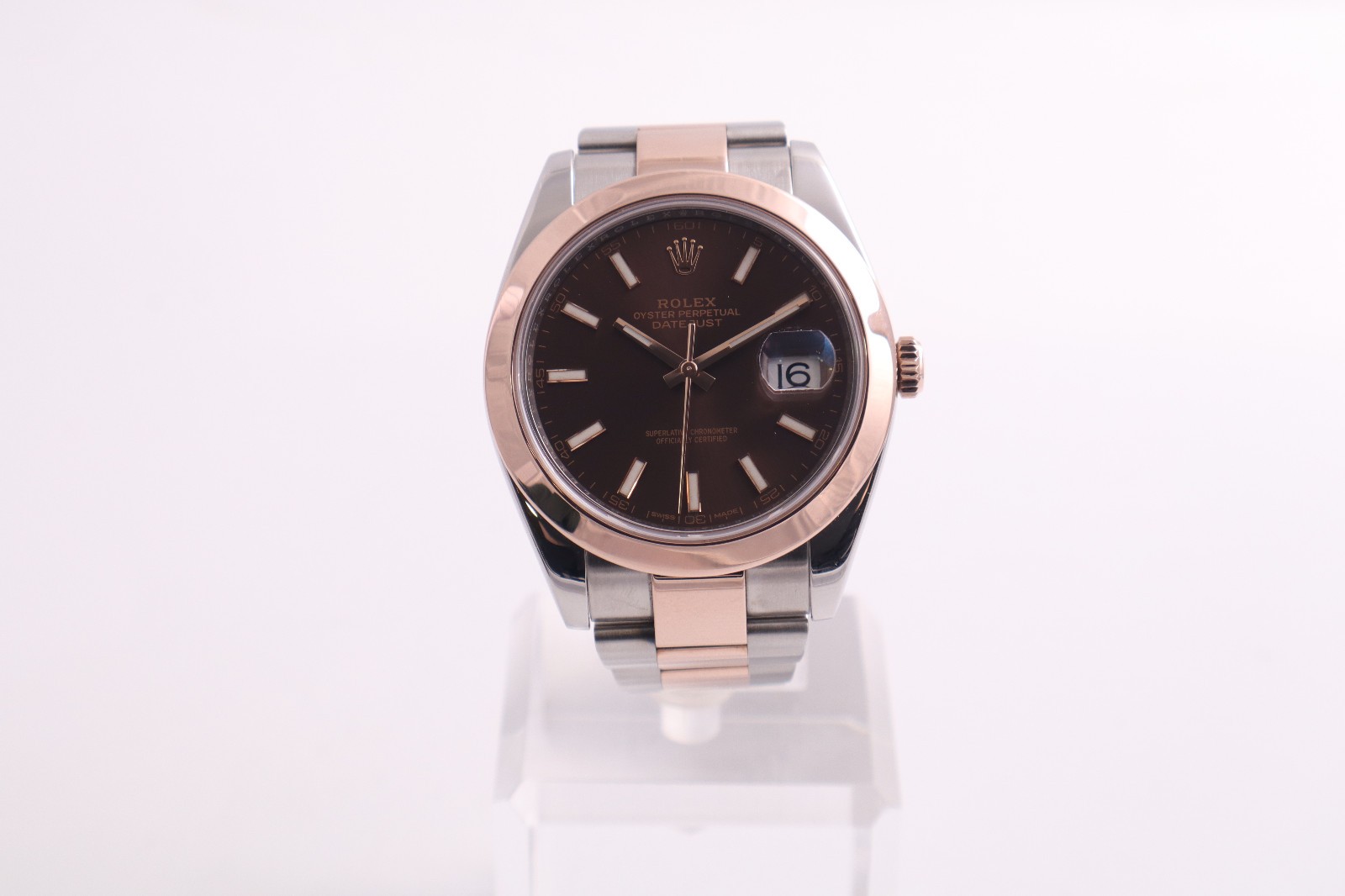 Rolex Datejust II Steel & 18 ct Rose Gold Chocolate Oyster 41mm Men's Watch image 3