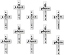 10 Pcs Cross Silicone Focal Bead Cute Loose Beads Accessory for DIY Keychains Br