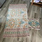 Natural Life XL Cozy Fleece Blanket Boho Floral 96in W x 80in L w/Tabs Travel