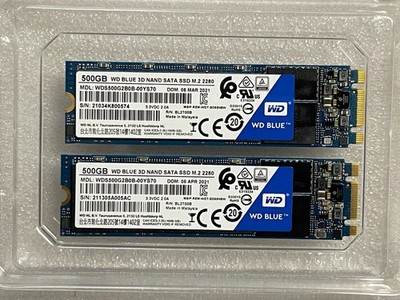 Western Digital WDS500G2B0B Blue 500GB M.2 3D NAND SSD Drive - 100