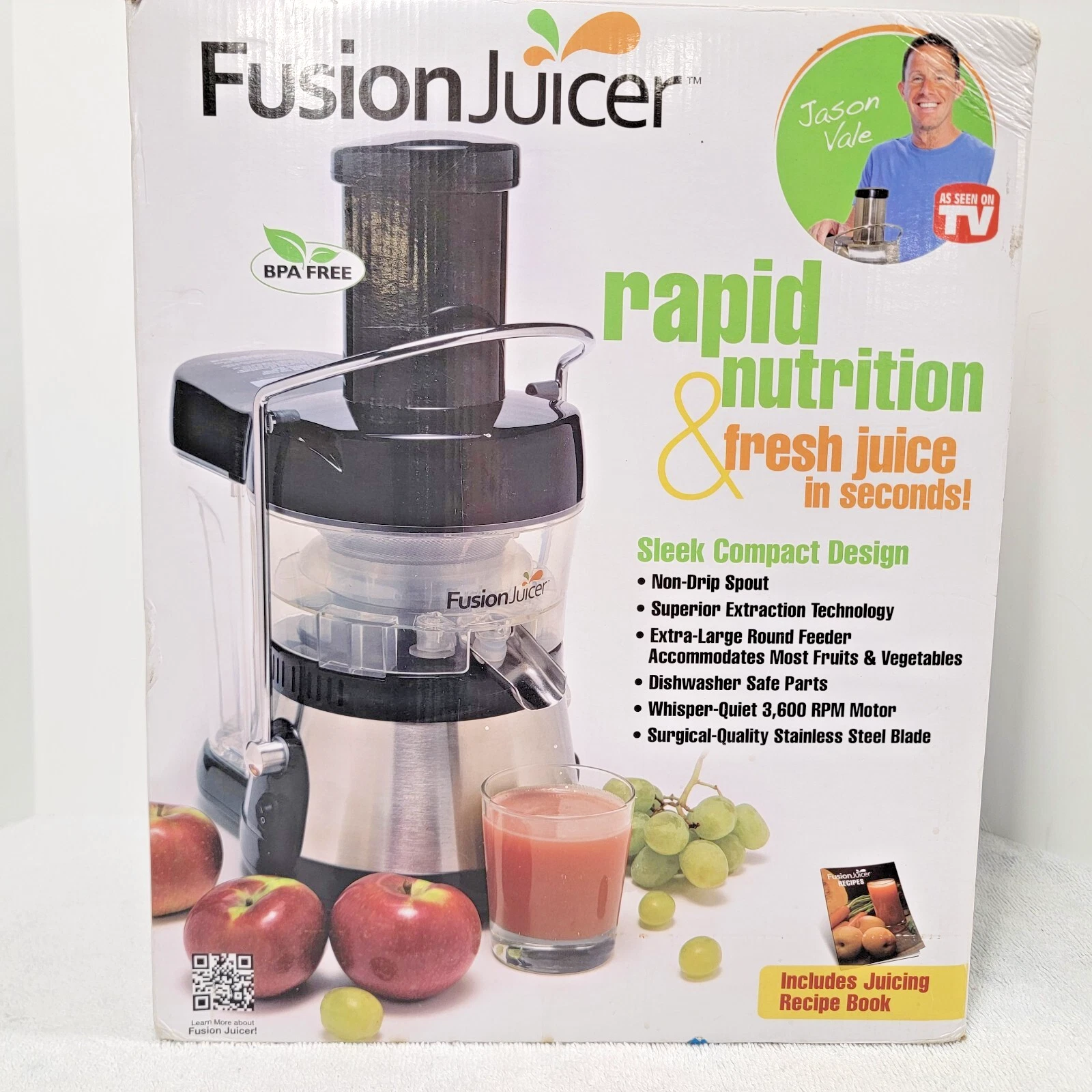 Jason Vale As Seen On TV Fusion Juicer BPA Free Tristar Model MT-1020-1