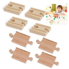 Wooden Train Track, 8 Pcs Wooden Train Set 4 Concaves & 4 Convexs Track