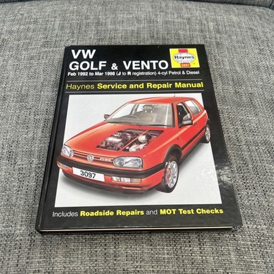 Haynes Workshop Manual No. 3097. VW Golf & Vento - 1992 to 1998. (J to R Reg)