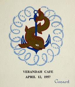 Cunard RMS Caronia Around the Word Cruise Verandah Cafe Souvenir Keepsake 1957