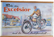 EXCELSIOR Motorcycle Original Dealer Poster Talisman 1950's 1960's Period