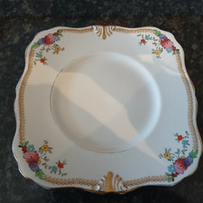 Assiette anglaise ancienne en porcelaine "Plant Tuscan China" peinte à la main