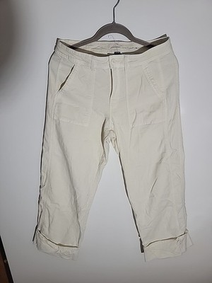American Eagle Womens Jeans Cream Stovepipe Stretch Regular Denim 8 Cuff Bottom