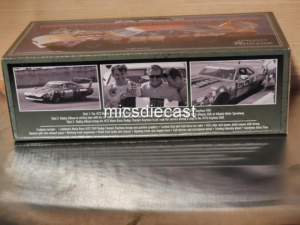 XRARE UOR 1969 #22 Bobby Allison DODGE DAYTONA DIECAST 1:24 AUTO NIB - Image 3 of 4