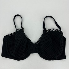 Shade Shore Bikini Top Women's Size 38DD Black Mesh Underwired Solid Beach