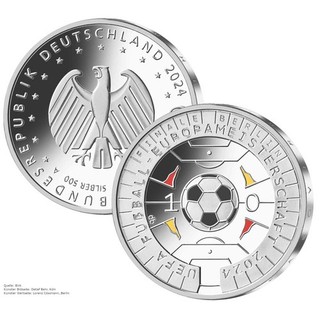 Germany 11 Euro Silver 2024 BU European Football Championship MZ. A Berlin