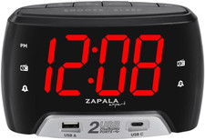 Image of Wake-Up Alarm Clock with Radio for Bedside or Kitchen, Dual Alarm, Sleep & Snooz