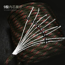 1pc 50M 9 Core Paracord Rope 550lb Survival Camping Cord Tent Lanyard Strap