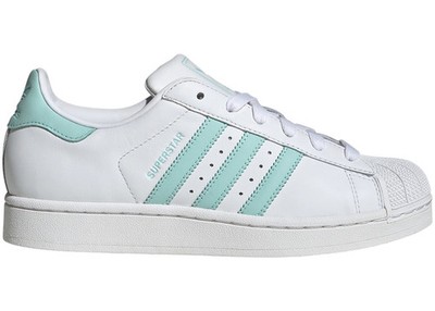 Size 10 - adidas Superstar II Cloud White Semi Flash Aqua Easy Mint (Women's) JH