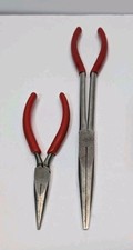 Snap-on 2pc Pliers Set Red 95bcp 911acp -usa-6 Needle Nose 11 Long Needle