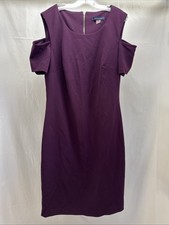 Tommy Hilfiger Cold Shoulder Short Sleeve A-Line Dress Women’s Size 10 Purple