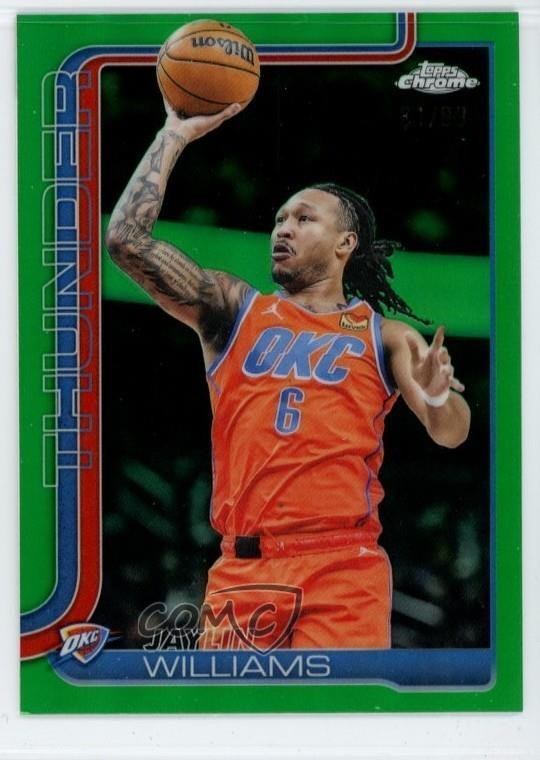 2025-26 Topps Chrome Green Refractor /99 Jaylin Williams #105 1e6a