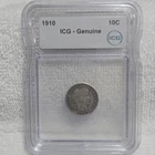 1910 Barber Dime ICG Genuine 10C Silver Philadelphia Circulated