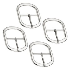 4Pcs 1.5" Single Prong Belt Buckle Oval Center Bar Buckle