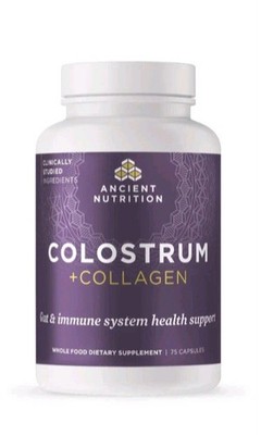 Ancient Nutrition Colostrum + Collagen 75 Capsules Exp 04/27