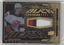 2023-24 SPx UD Black Obsidian Rookie Jerseys Gold 16/35 Luke Hughes Patch 11pm