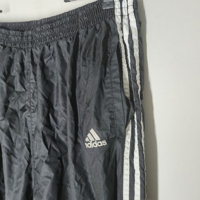 Vintage Adidas Track Pants Men's Size XL Black Tear Away Snap Leg