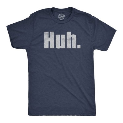 Mens Huh T Shirt Funny Interesting Wondering Weird Joke Tee for Guys