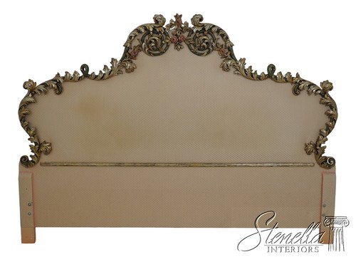 68975: CHELINI GIOVANNI Rococo Style King Size Upholstered Headboard