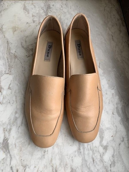 Women Dune Loafers Beige Leather 40