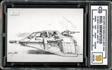 Topps Star Wars 2019 arte conceptual blanco y negro #CA3 Rebel Snowspeeder ~ CG 10