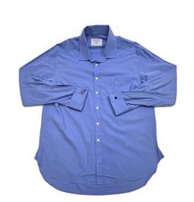 Charles Tyrwhitt Long Sleeve French Cuff Dress Shirt Solid Blue Mens Size 17 37