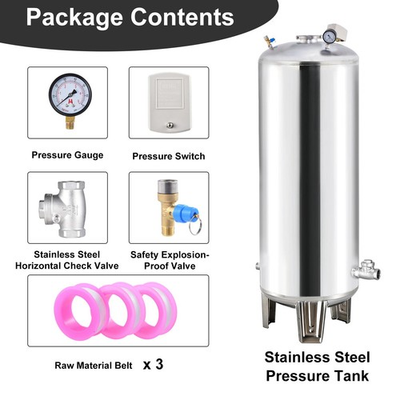 #ad #ad 42.2 Gal Pressurized Well Tank Stainless Steel Water Pressure Tank For Well Pum $334.63