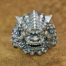 LINSION 925 Sterling Silver Chinese Style Lio...