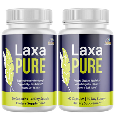 Laxa Pure- Digestive Support- 2 Bottles- 120 Capsules