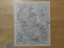 Orig.(1908) Lithographie Landkarte Schleswig-Holstein Helgoland Kiel (N14)