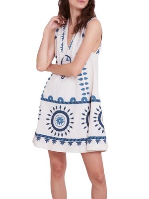Roberta Roller Rabbit Vapor Sabra Kleid aus 100% Leinen NEU