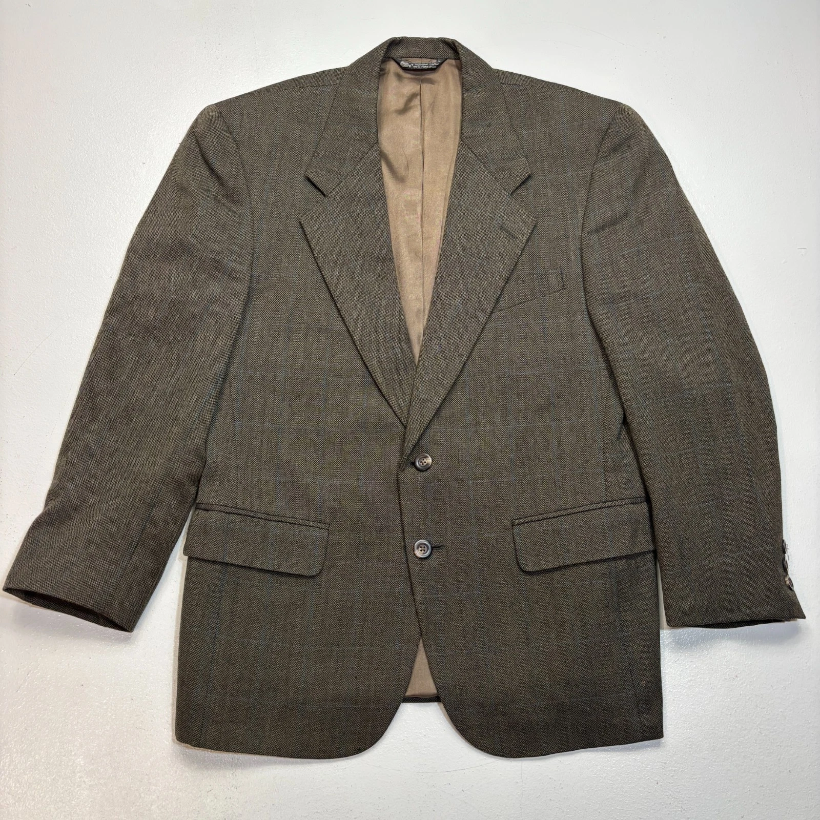 Christian Dior Monsieur cappotto sportivo uomo 40 marrone check blazer lana