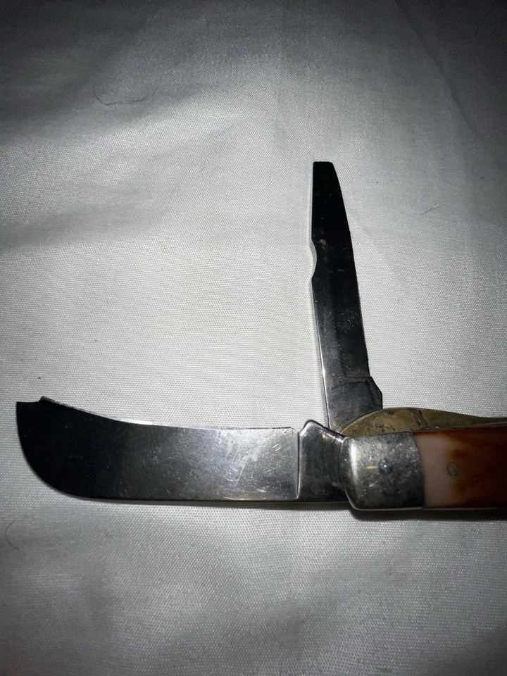 Navaja de Bolsillo Plegable Electricista 2 Hojas Camillus De Colección Nueva York, EE. UU. DAÑADA Foto 4 de 4