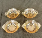 Vtg Anchor Hocking Coronation Pink Depression Glass Berry Fruit Bowl Set of 4