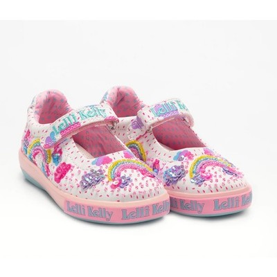 Lelli Kelly Girls Shoes Size 7 US New Rainbow Beads 2031 100% Cotton Washable