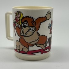 Vintage Nintendo Donkey Kong Arcade Mario Game Plastic Kids Cup Mug Deka 1982