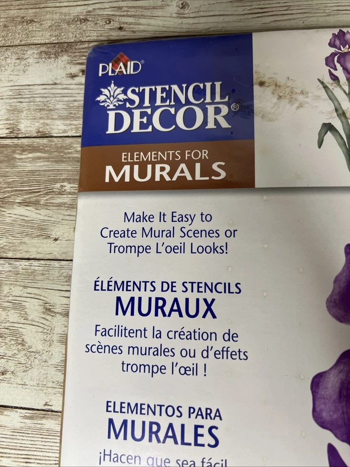 Vintage Plaid Stencil Decor Elements for Mural Stencil Iris Pattern #26872 - Image 2 of 4