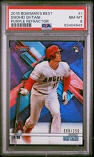 2018 BOWMAN'S BEST PURPLE REFRACTOR #1 SHOHEI OHTANI ROOKIE RC 68/250 PSA 8