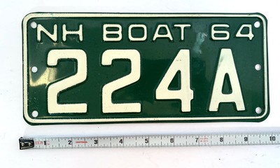 1964 nh number boat license plate-224a-new hampshire-10