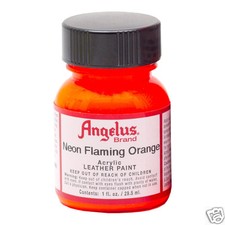 ORANGE FLURO PAINT ACRYLIC SUPER BRIGHT FOR LEATHER  SYNTHETIC  CRAFTS   