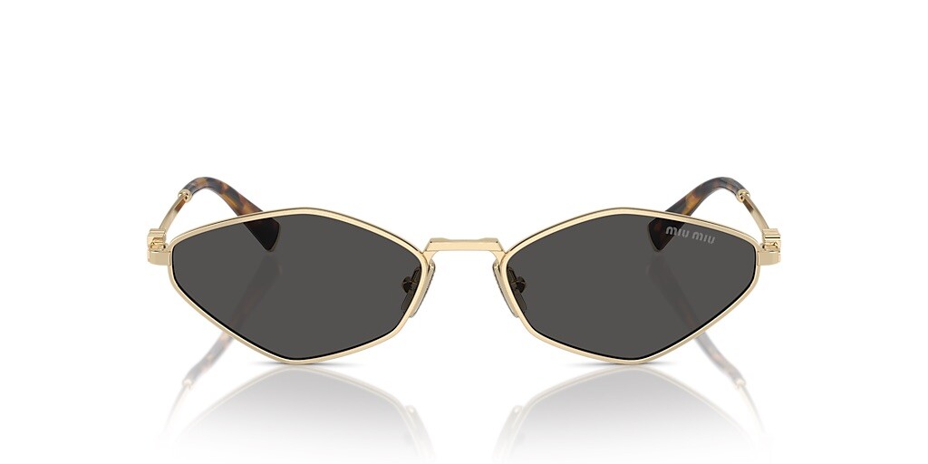 MIU MIU MU 56ZS ZVN5S0 Gold Dark Grey Lens Women Sunglasses