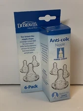 Dr. Brown’s Natural Flow Level 2 ANTI-COLIC Nipples ( 3m+) Medium Flow 6 Pack
