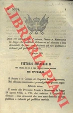 (Law) Law extending to the Provinces of Veneto and Mantua the Law authorizing