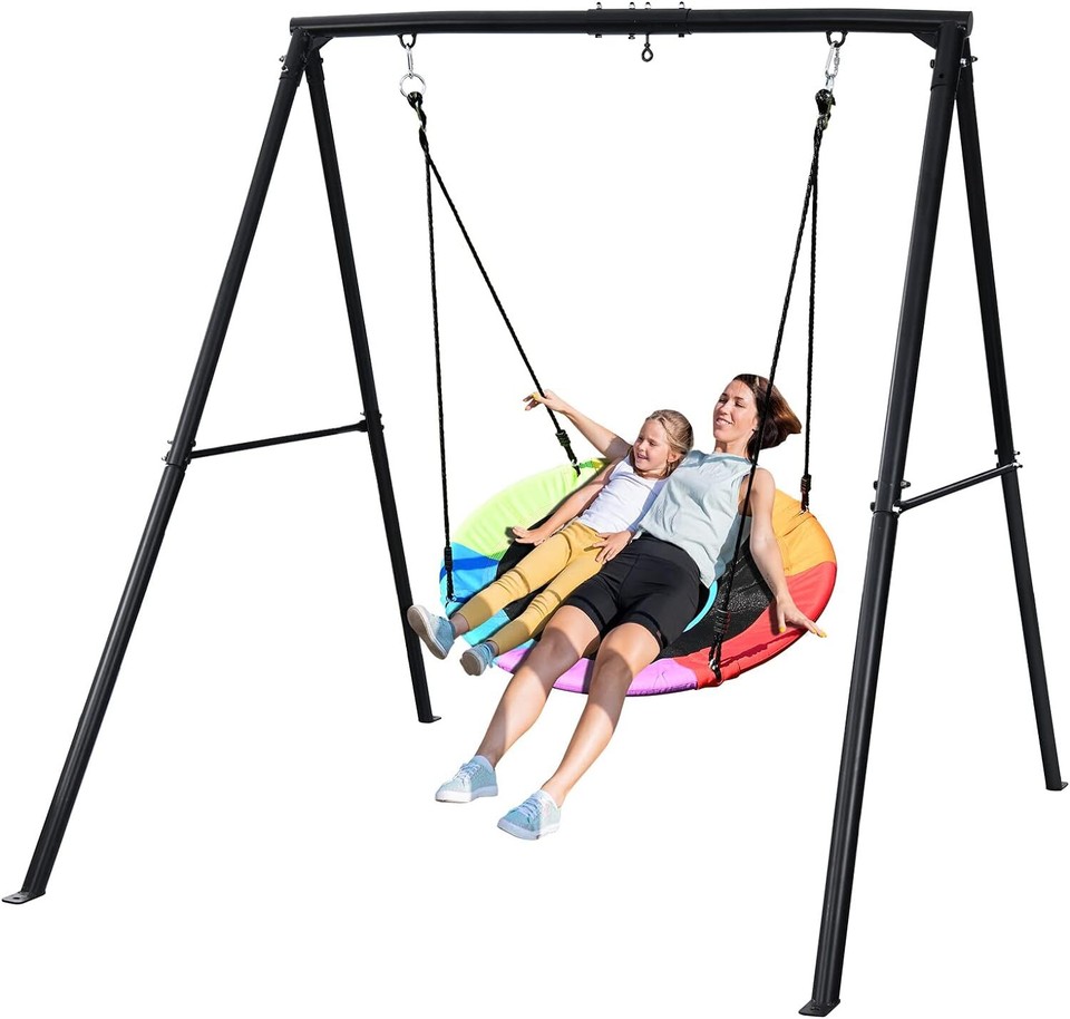 440lb HeavyDuty Metal Swing Set Backyard Swing Seat Outdoor Play Kids